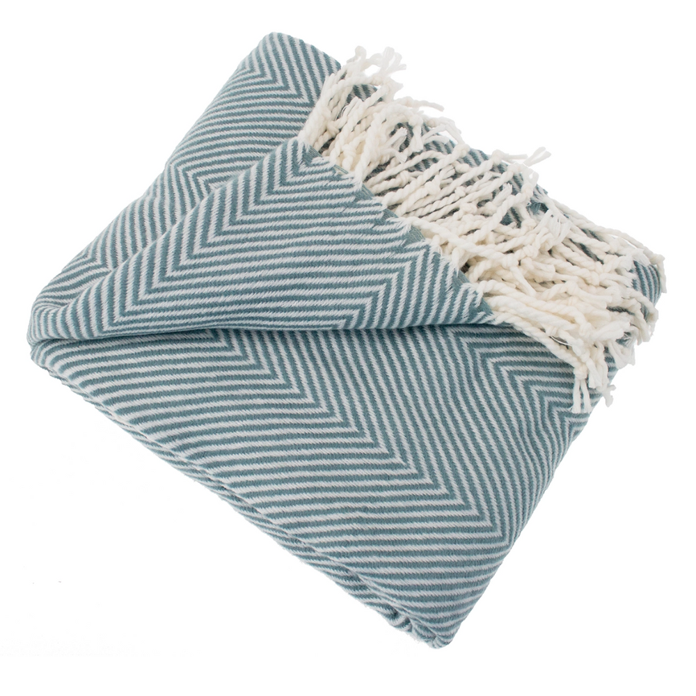 Teal Classic Chevron Throw Blanket