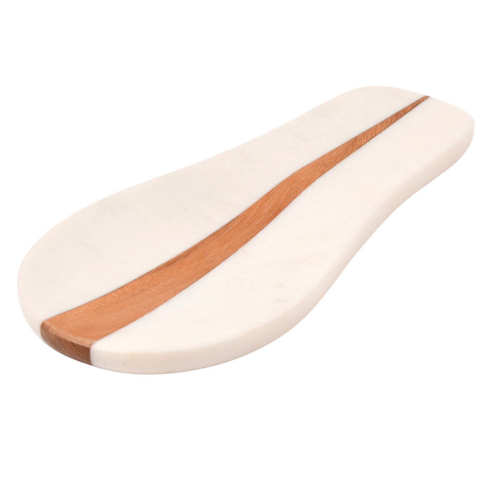 Marble and Wood Spoon Rest