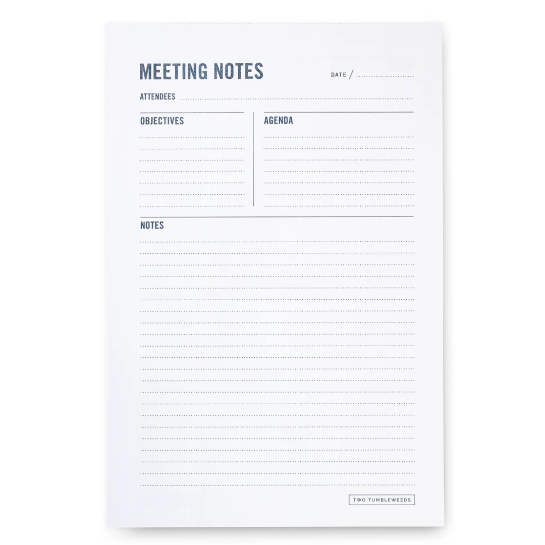 Meeting Notes Notepad