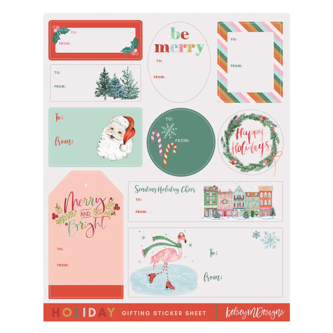 Christmas Gift Tags Sticker Sheet